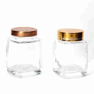 Square glass jar, 60mm dia.x 80mm h