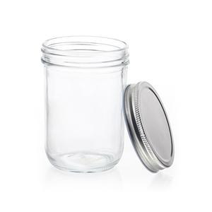 Wide mouth round glass mason jar for water beverage, 90mm dia.x 121mm h