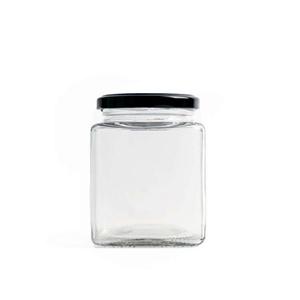 Square glass jar, 75mm dia.x 105mm h Square glass jar, 75mm dia.x 105mm h