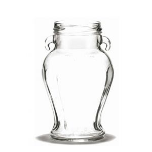 Clear glass jar with dual ears, 80mm dia.x 130mm h