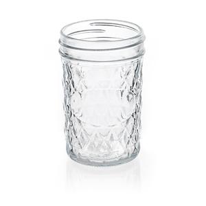 Mason quilted jelly jars with lids and bands, 73mm dia.x 106.5mm h Mason quilted jelly jars with lids and bands, 73mm dia.x 106.5mm h