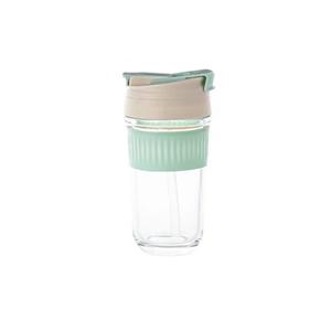 Portable glass water cup, 65mm dia.x 170mm h , 400ml
