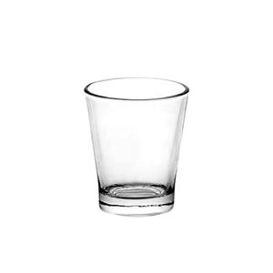 Pressed bullet whisky spirit shot glass, 50mm dia.x 60mm h , 55ml