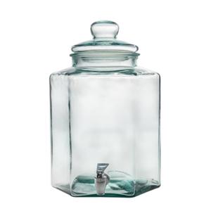 Large hexagonal glass dispenser jar, 240mm dia.x 440mm h Large hexagonal glass dispenser jar, 240mm dia.x 440mm h