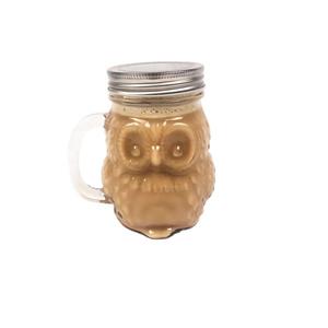 Owl-shaped glass mason jar with handle, 97mm dia.x 127mm h