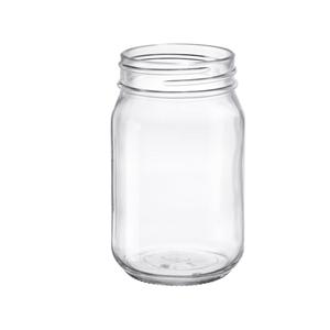 Clear glass short mayo jar, 80mm dia.x 130mm h