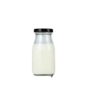 Glass milk bottle , 60mm dia.x 141mm h Glass milk bottle , 60mm dia.x 141mm h