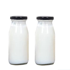 Glass milk bottle, 69mm dia.x 119mm h