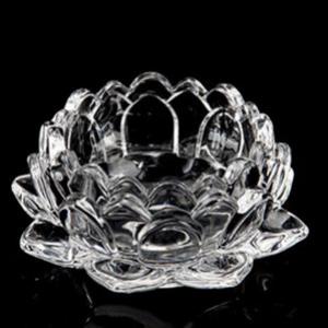 Lotus crystal candle holder, 55mm dia.x 42mm h