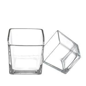 Square candle holder, 80mm dia.x 80mm h