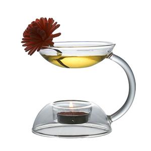 Glass oil burner, 105mm dia.x 110mm h