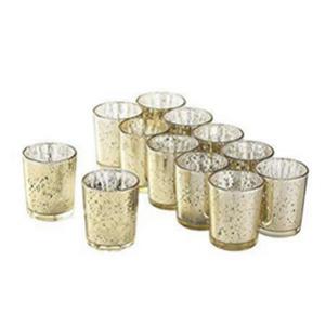 Mercury glass votive tealight candle holders, 57mm dia.x 80mm h