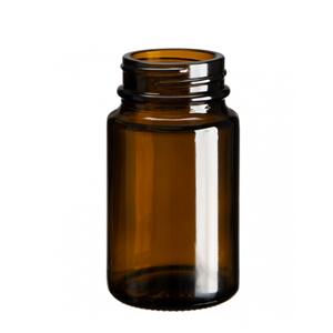 Amber glass packer bottle, 45mm dia.x 82mm h Amber glass packer bottle, 45mm dia.x 82mm h