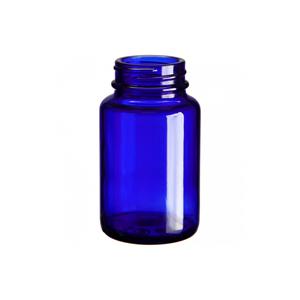 Cobalt blue glass packer bottle, 50mm dia.x 87mm h Cobalt blue glass packer bottle, 50mm dia.x 87mm h