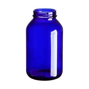 Cobalt blue glass packer bottle, 81mm dia.x 146mm h