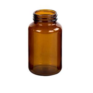 Amber glass packer bottle, 52mm dia.x 95mm h Amber glass packer bottle, 52mm dia.x 95mm h