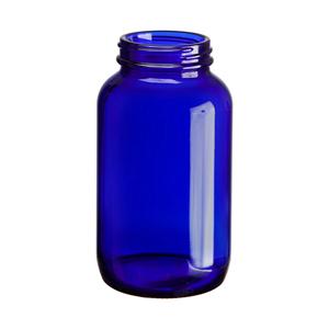 Cobalt blue glass packer bottle, 74.7mm dia.x 136mm h