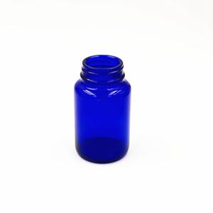 Cobalt blue glass packer bottle, 56mm dia.x 100mm h Cobalt blue glass packer bottle, 56mm dia.x 100mm h