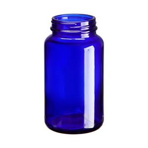 Cobalt blue glass packer bottle, 68.2mm dia.x 126mm h