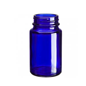 Cobalt blue glass packer bottle, 45mm dia.x 82mm h