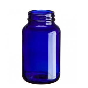 Cobalt blue glass packer bottle, 61.3mm dia.x 109mm h Cobalt blue glass packer bottle, 61.3mm dia.x 109mm h