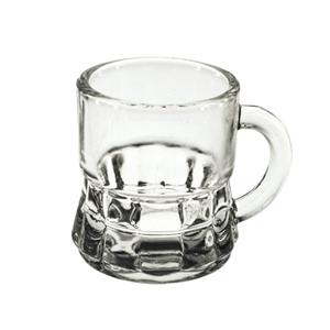 Shot bullet glass cup with handle, 40mm dia.x 46mm h
