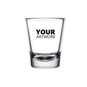 Glass shot glasses, 50mm dia.x 60mm h