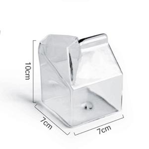 Milk box glass cup, 70mm dia.x 105mm h