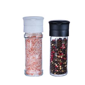 Ceramic rotor black grinding cap small spice packaging seasoning bottle salt and pepper grinder mill, 46mm dia.x 120mm h