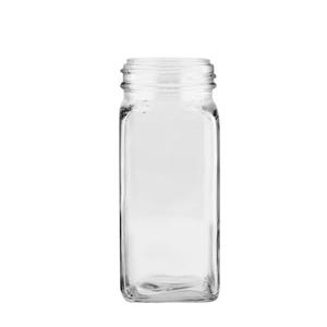 4 oz. french square glass jar, 43mm 43-485, 43mm dia.x 104mm h 4 oz. french square glass jar, 43mm 43-485, 43mm dia.x 104mm h