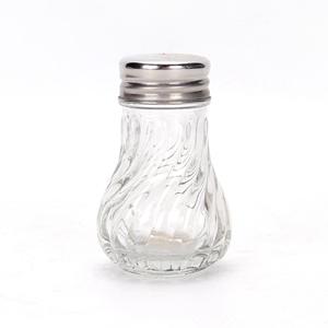 Ribbed glass spice shaker, 52mm dia.x 76mm h Ribbed glass spice shaker, 52mm dia.x 76mm h