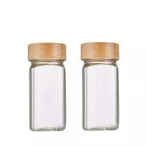 4oz 120ml seasoning glass pepper jar empty glass spice jar with aluminum bamboo lid 4oz 120ml seasoning glass pepper jar empty glass spice jar with aluminum bamboo lid