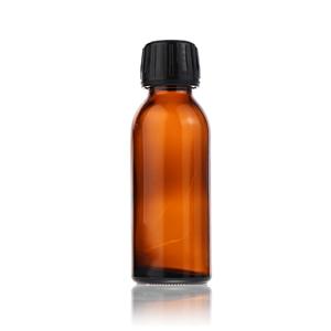 Amber glass sirop bottle, 46mm dia.x 105mm h Amber glass sirop bottle, 46mm dia.x 105mm h