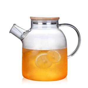 Borosilicate glass teapot, 130mm dia.x 180mm h