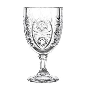 Carved glass goblets, 65mm dia.x 150mm h Carved glass goblets, 65mm dia.x 150mm h