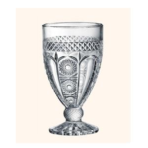 Carved glass goblets, 58mm dia.x 124mm h