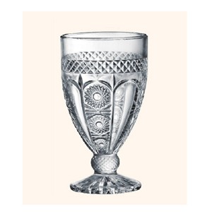 Carved glass goblets, 58mm dia.x 124mm h