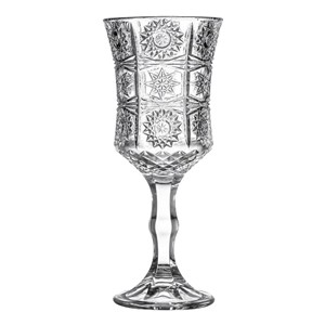 Glass goblets carved, 65mm dia.x 150mm h