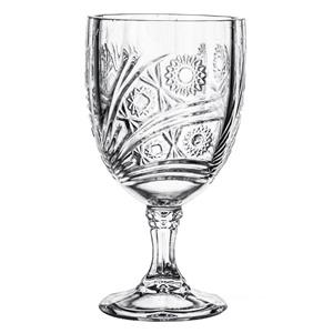 Carved glass goblets, 65mm dia.x 150mm h