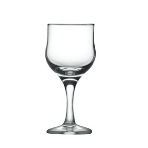 Glass red wine goblets, 63mm dia.x 155mm h
