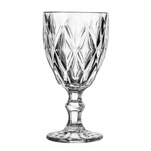 Carved glass goblets, 65mm dia.x 150mm h