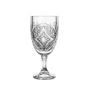 Carved glass goblets, 65mm dia.x 150mm h Carved glass goblets, 65mm dia.x 150mm h