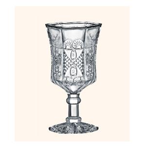 Carved glass goblets, 51mm dia.x 127mm h