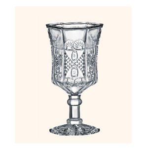 Carved glass goblets, 51mm dia.x 127mm h