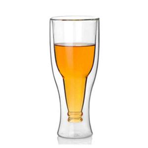 Heat-resistant beer bottle shape insulated coffee mug, 80mm dia.x 177mm h Heat-resistant beer bottle shape insulated coffee mug, 80mm dia.x 177mm h