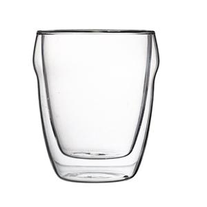 Double walled beer glass, 77mm dia.x 100mm h