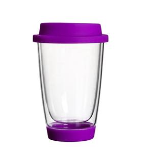 Borosilicate glass mugs cup with silicone cover, 90mm dia.x 130mm h Borosilicate glass mugs cup with silicone cover, 90mm dia.x 130mm h