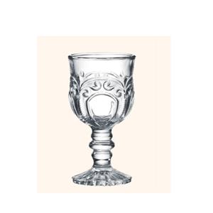 Engraved glass water cup, 50mm dia.x 110mm h