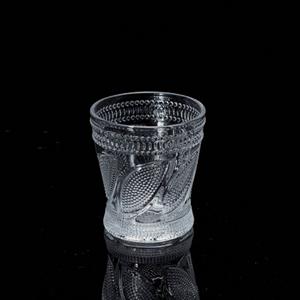 Engraved glass tumbler, 83mm dia.x 90mm h