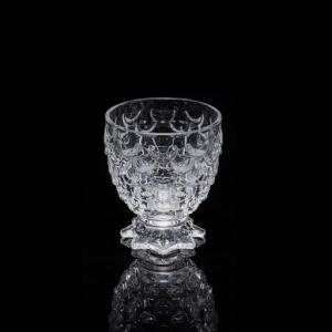 Engraved glass tumbler, 75mm dia.x 87mm h